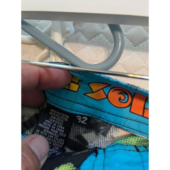 Blue Sol Boardshorts Men 32 Green Blue Check Hybrid Swim Beach Surf Trunks - Picture 5 of 5